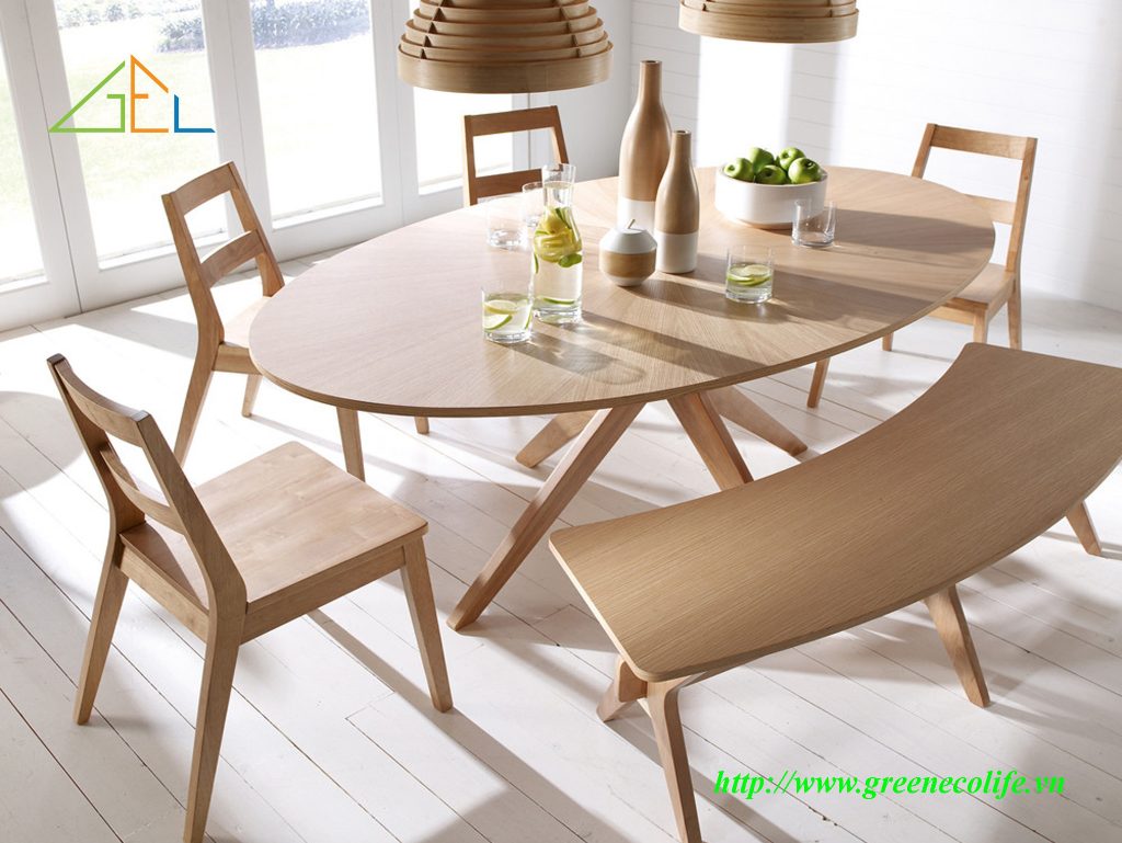 bàn ghế gỗ sồi trắng